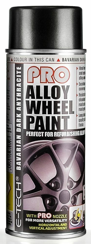 E-Tech Alloy Wheel Refurb Restore Primer, Lacquer & Anthracite Grey Spray Paint