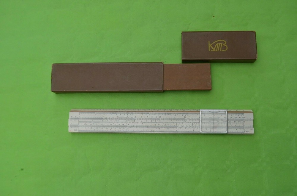 USSR manufactured slide rule with case