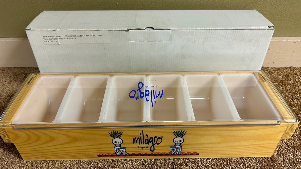 Milagro Tequila Condiment 6-Sections NEW in box