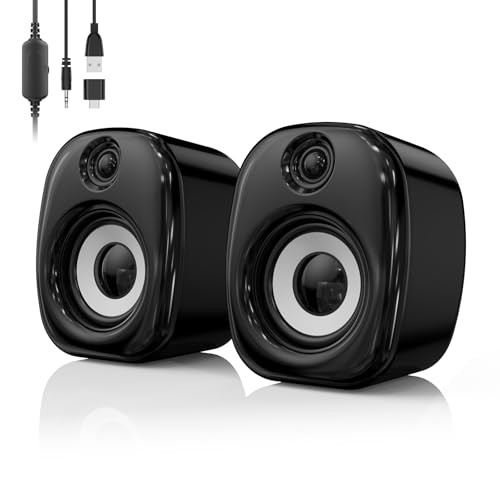 Computer Speakers for Desktop PC,Desktop Gaming Speakers,Small Computer Black