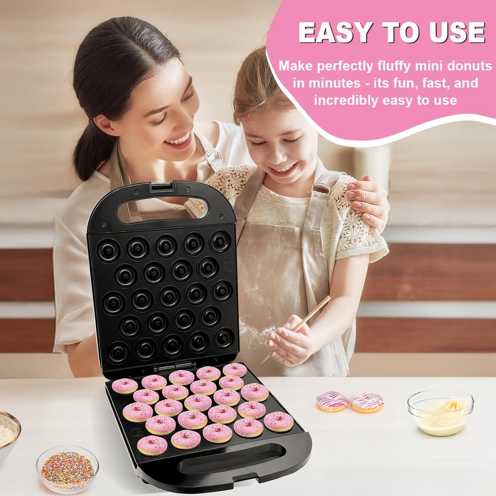 Mini Donut Maker – Electric Non-Stick Machine for Quick Breakfast Snacks
