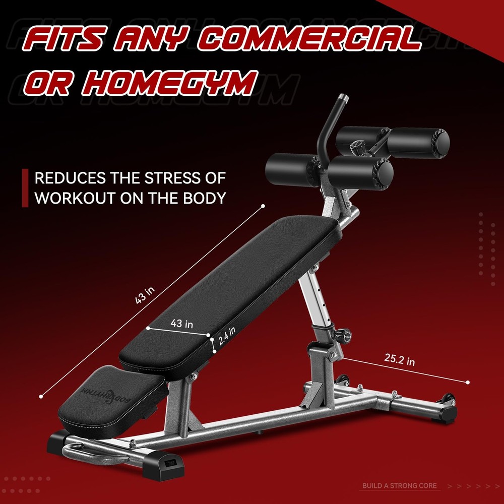 Professional Sit-Up Bench with 4 Adjustable Heights and Reverse Crunch Handle...