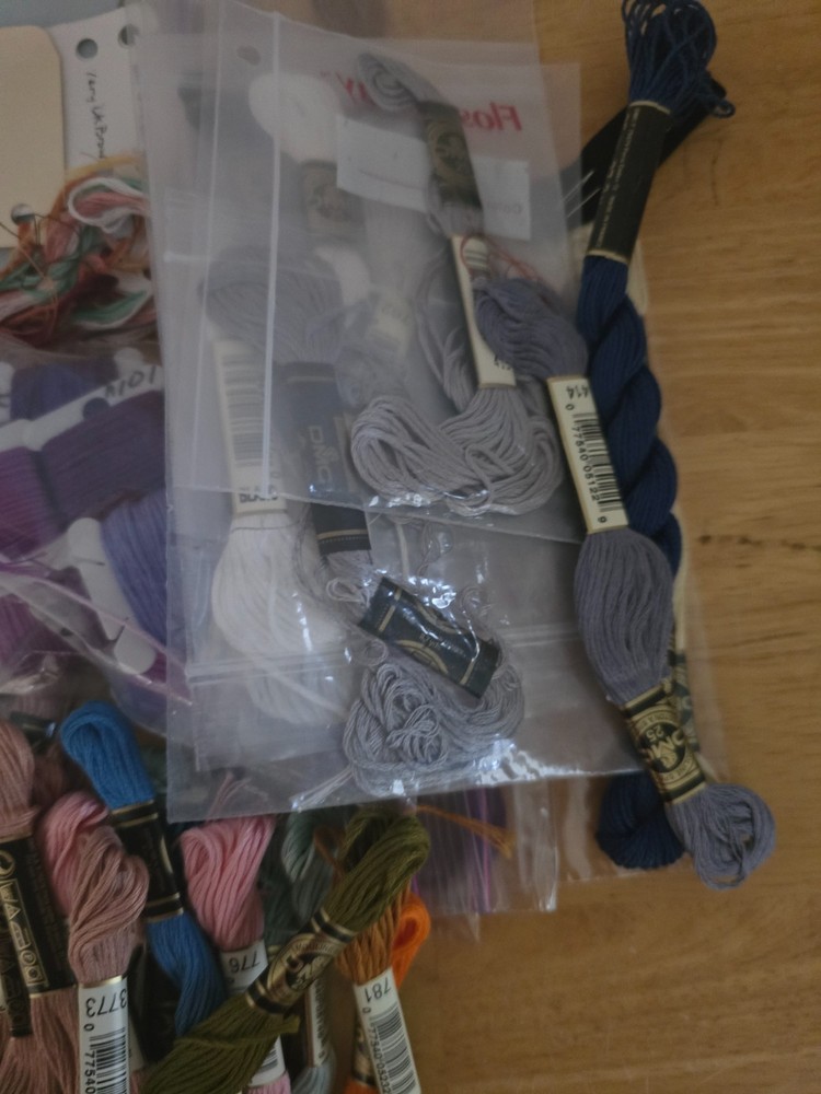 47 Skeins -plus 19 wrapped Embroidery Needlework Thread Yarn 69 pieces total