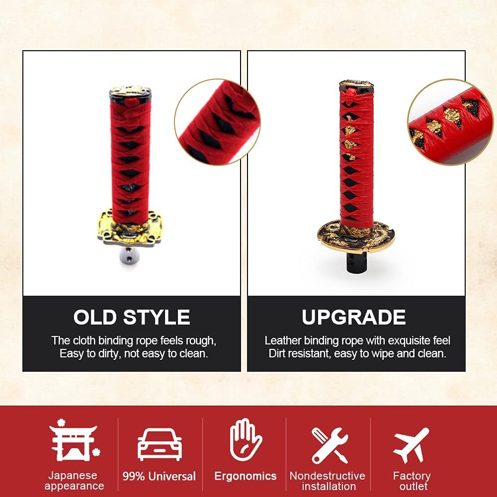 Car Universal 15cm Samurai Sword Gear Shift Knob Shifter Katana +Thread Adapte
