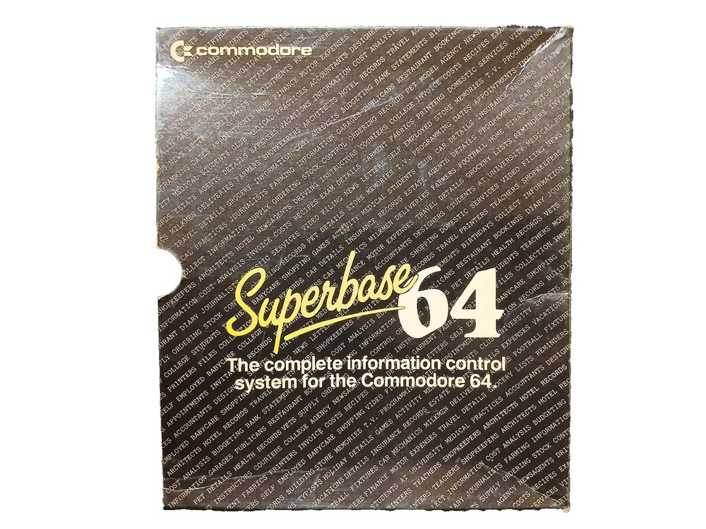 COMMODORE 64 SUPERBASE Manual, Disc, & Box, Untested 1983 Database Software