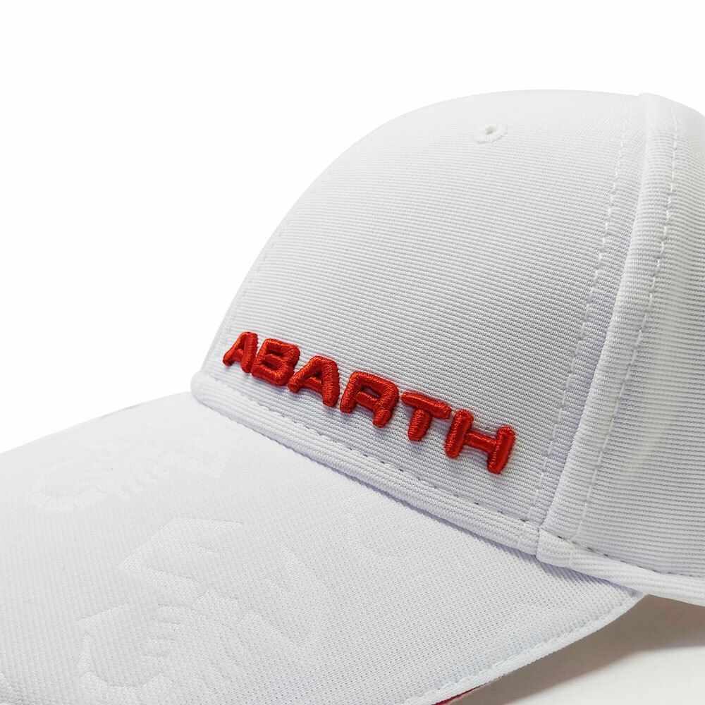 Abarth White Summer Curved Visor Hat