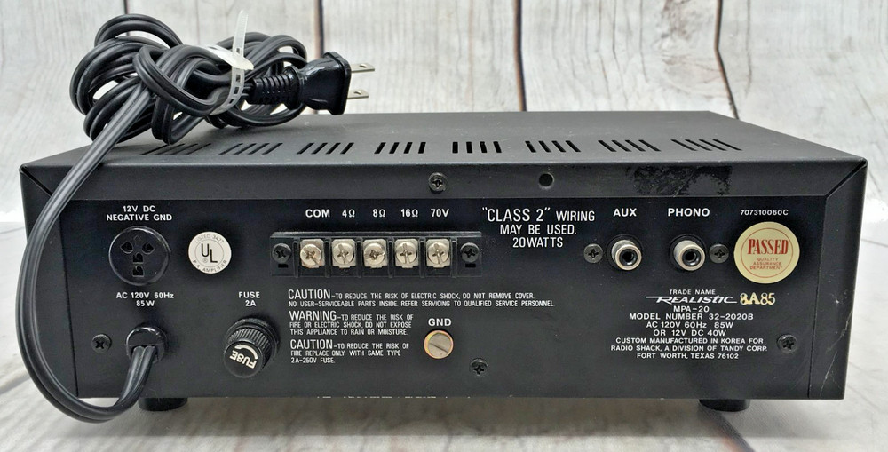 Vintage Realistic MPA-20 Solid State PA Amplifier