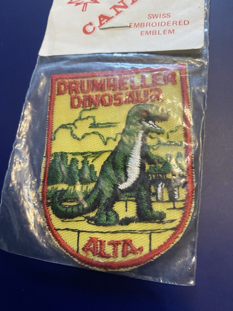 VTG DRUMHELLER DINOSAUR Alberta Sew On Patch
