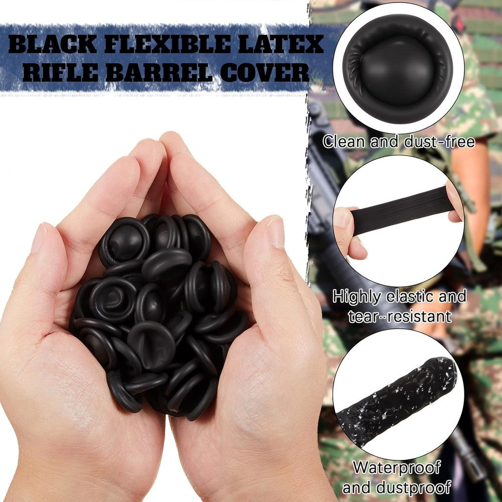 200 Pcs Muzzleloader Accessories Rifle Muzzle Cover - Black Barrel Dust Protecto
