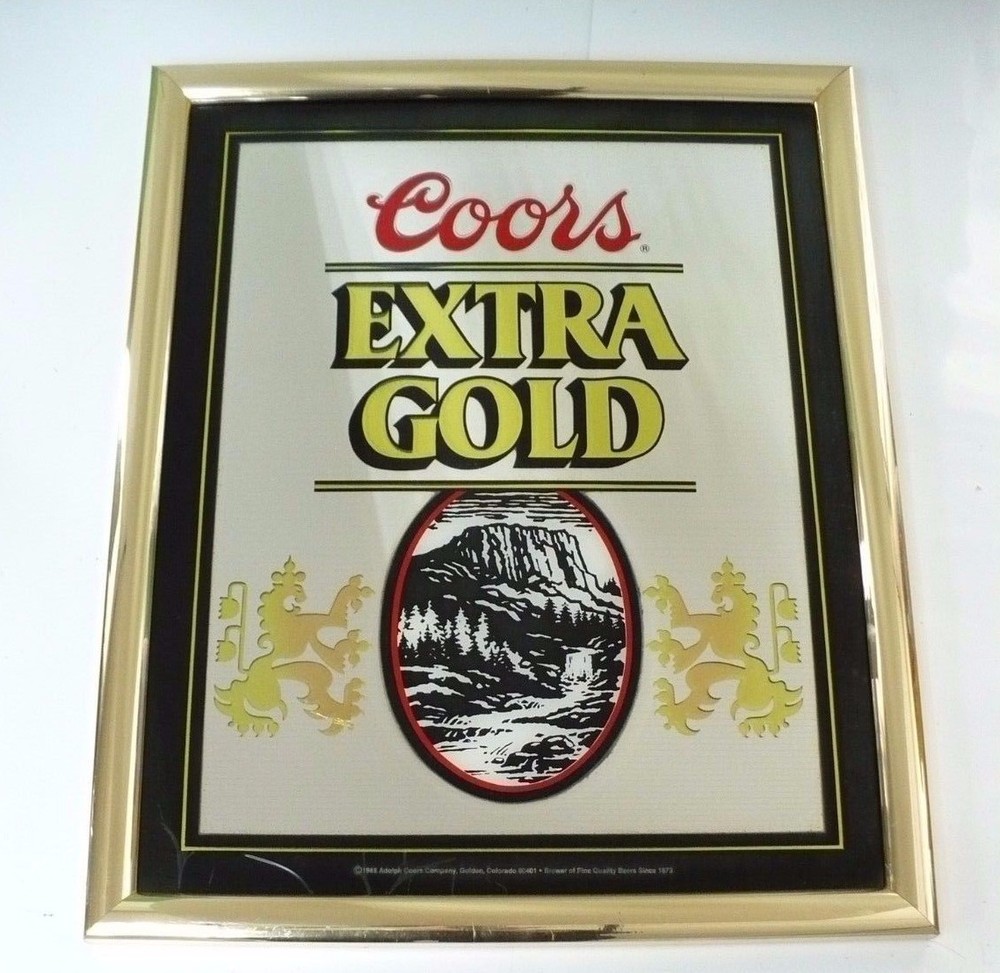 Coors Extra Gold Waterfall Bar Mirror