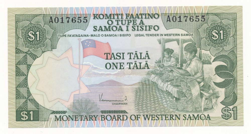 Samoa 1 Tala $1 ND 1980 P. 19 UNC Note