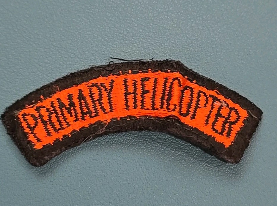 US Army Primary Helicopter School Arched Patch Tab-Orange/Black-Off Uniform*