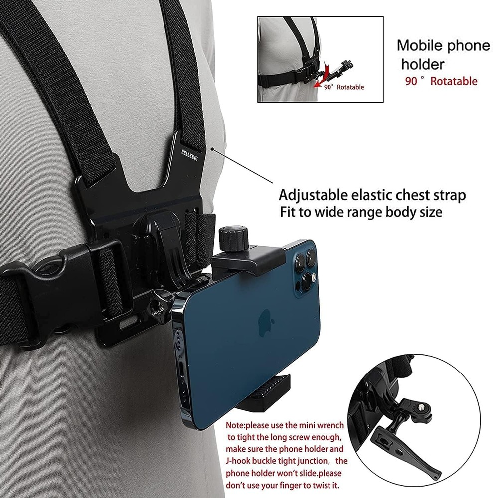 Accessory Kit for DJI Osmo Action: Camera Chest Strap, Camera Head Mount, Camera