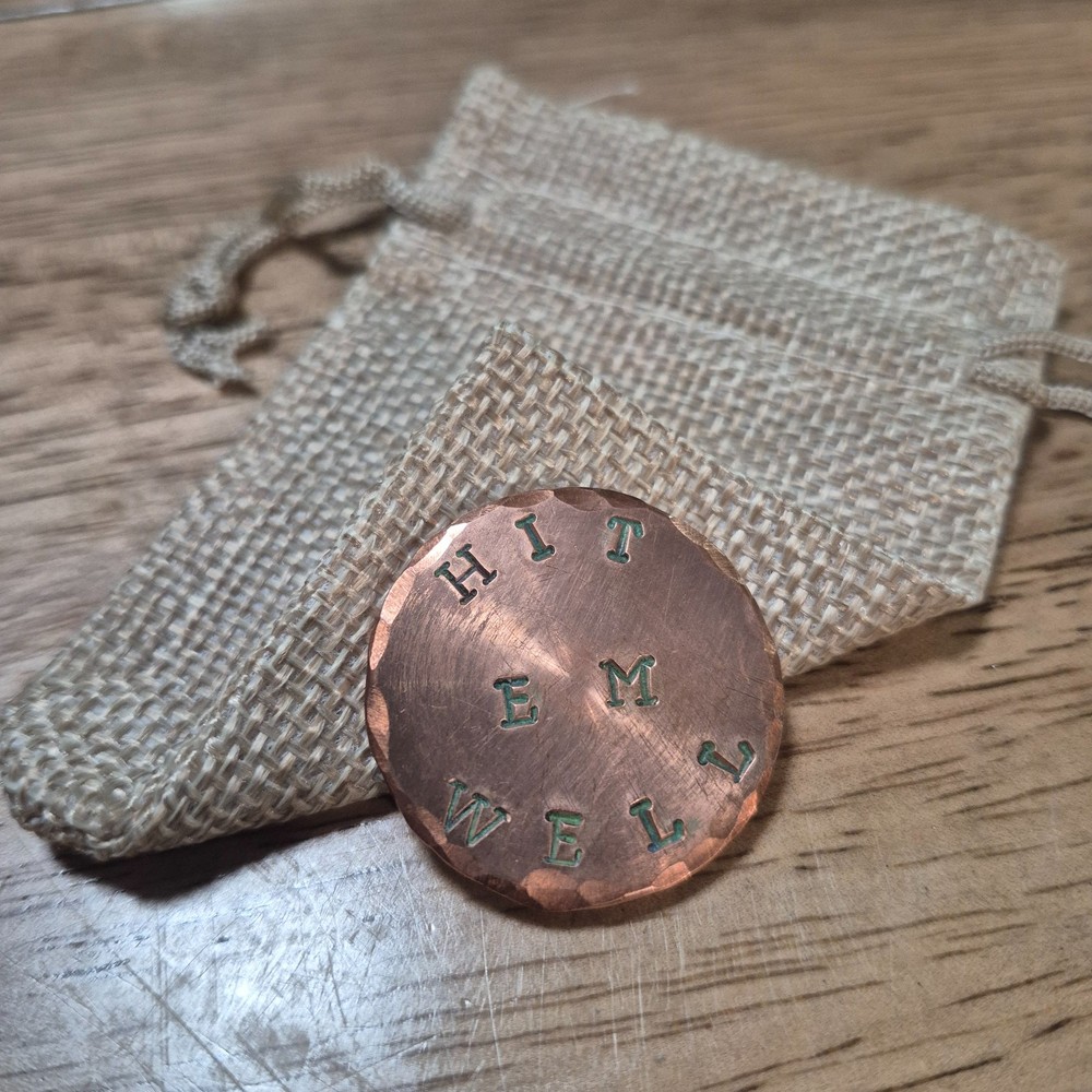 Customized Copper Golf Ball Marker-1.25 inch diameter! Hand Made -