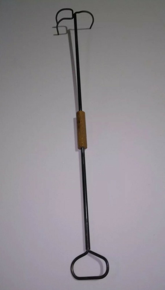 CLINKER GRABBER FIRE TOOL Log Mover Turner Campfire Pit Wood Boiler Fireplace