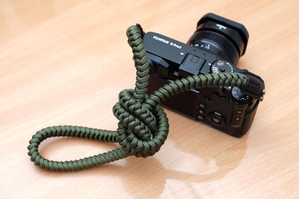 Paracord Camera Strap Camo Leather for DSLR Mirrorless Used
