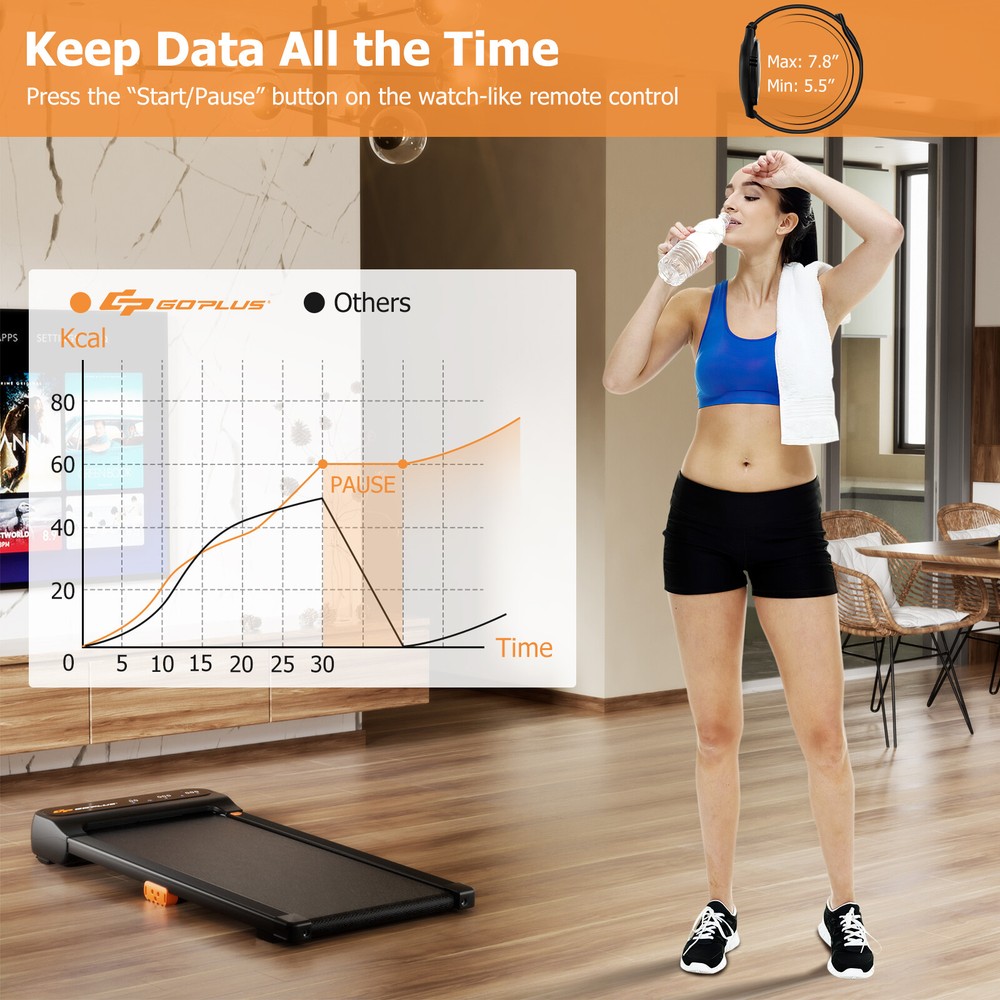 2-in-1 Walking Pad Treadmill Compact Walking Jogging Machine for Home Office