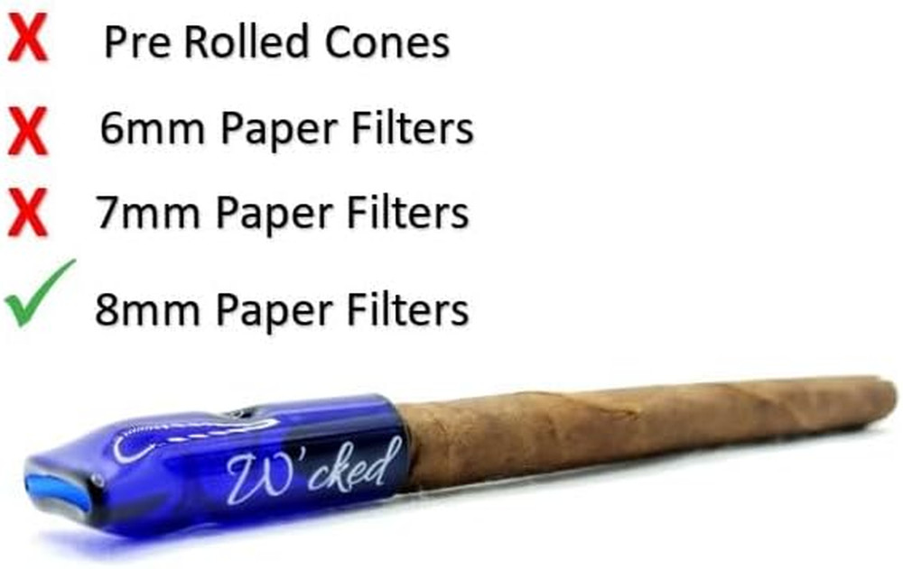5PCS Reusable Glass Filter Tips for 8Mm Pre-Rolled Filter Tips, Regular Cigaret