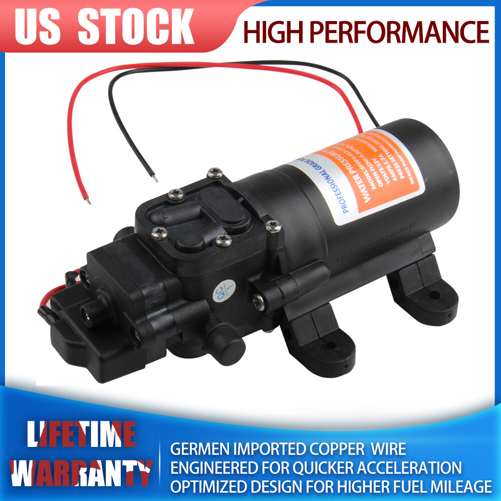 12V Automatic Fresh Water Pressure Diaphragm Pump 1.2GPM 35PSI For Boat/Marine