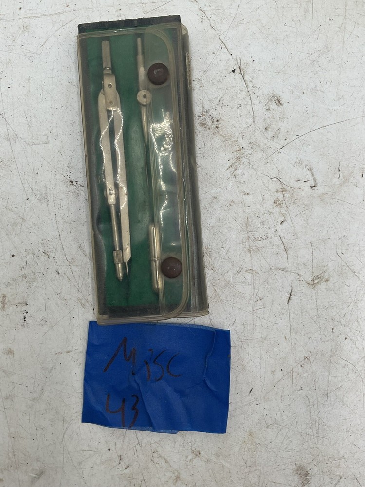 Vintage Engineering Drafting Compass Tool Set Made In Germany