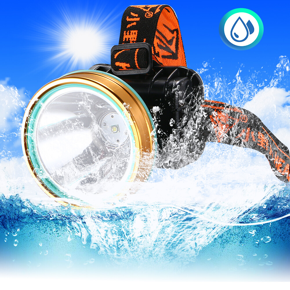 Waterproof Head Torch/Headlight LED USB Rechargeable Super Bright Work Headlamp