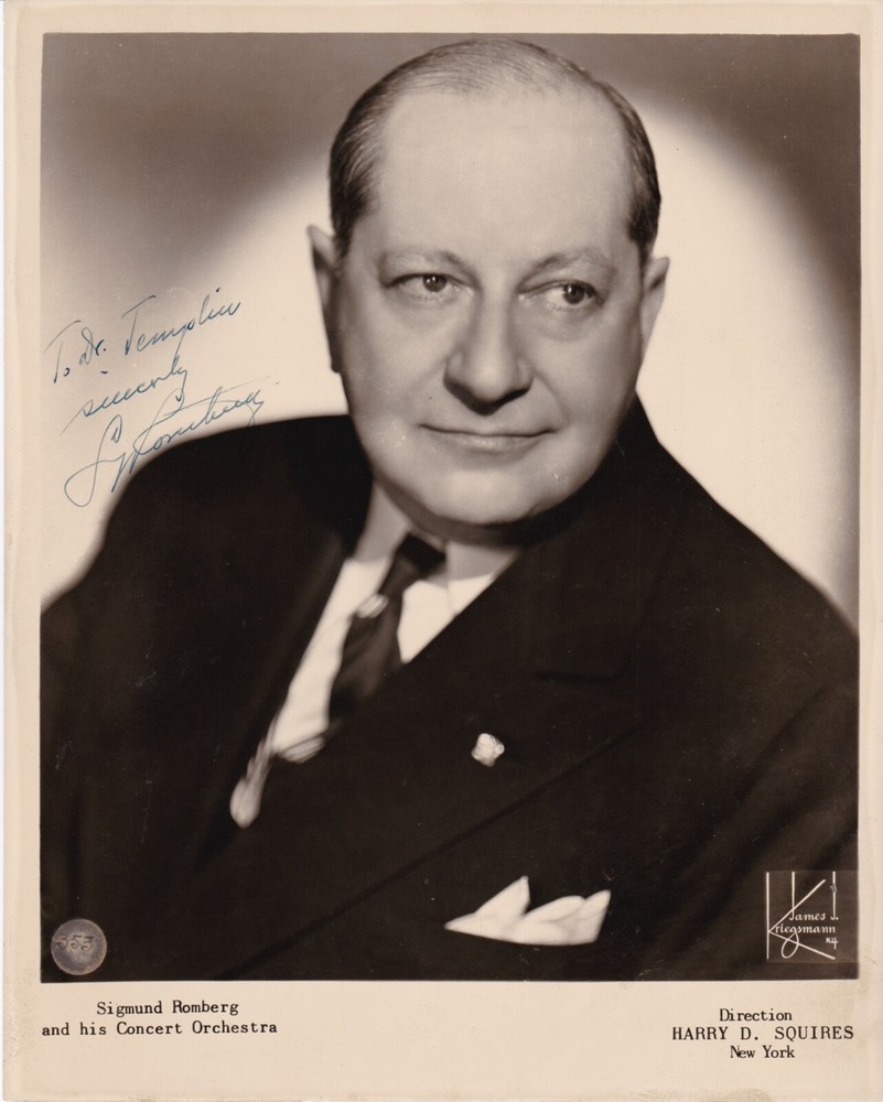 Composer Sigmund Romberg Signed Photograph