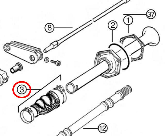 1950-1968 VW Beetle Swing Axle Transmission Boot Kit, Split Style German