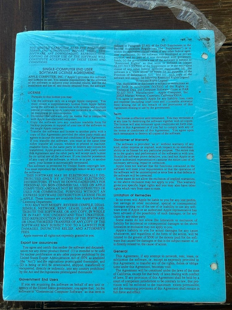 Apple MPW Pascal Language v1.0 Manual APDA KMSPWP w Disk Vintage