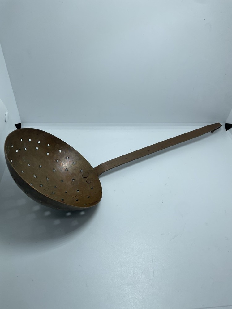 Antique Handmade Copper Primitive Forged Strainer