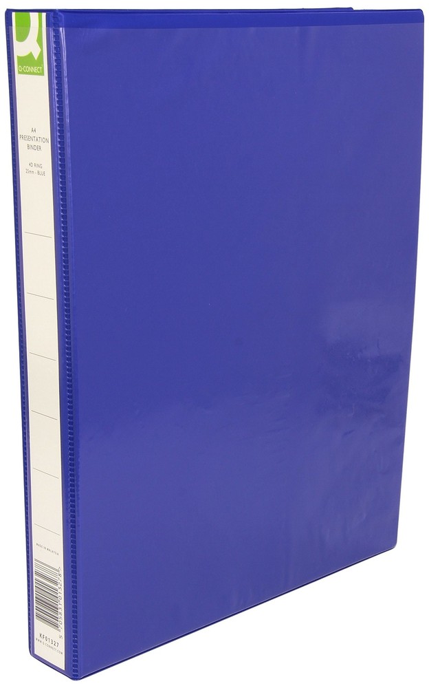 Q-Connect 25 mm A4 4d Ring Presentation Binder - Blue Blue 25 mm