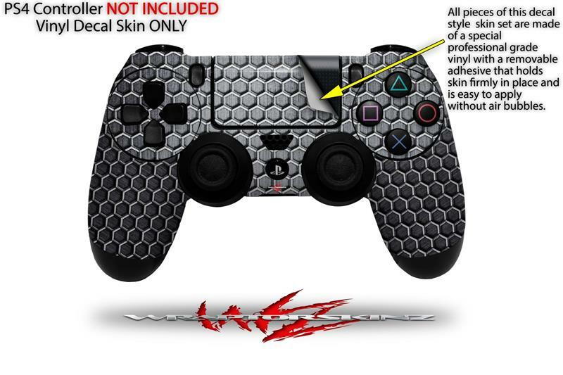 Skin for Sony PS4 Controller Mesh Metal Hex