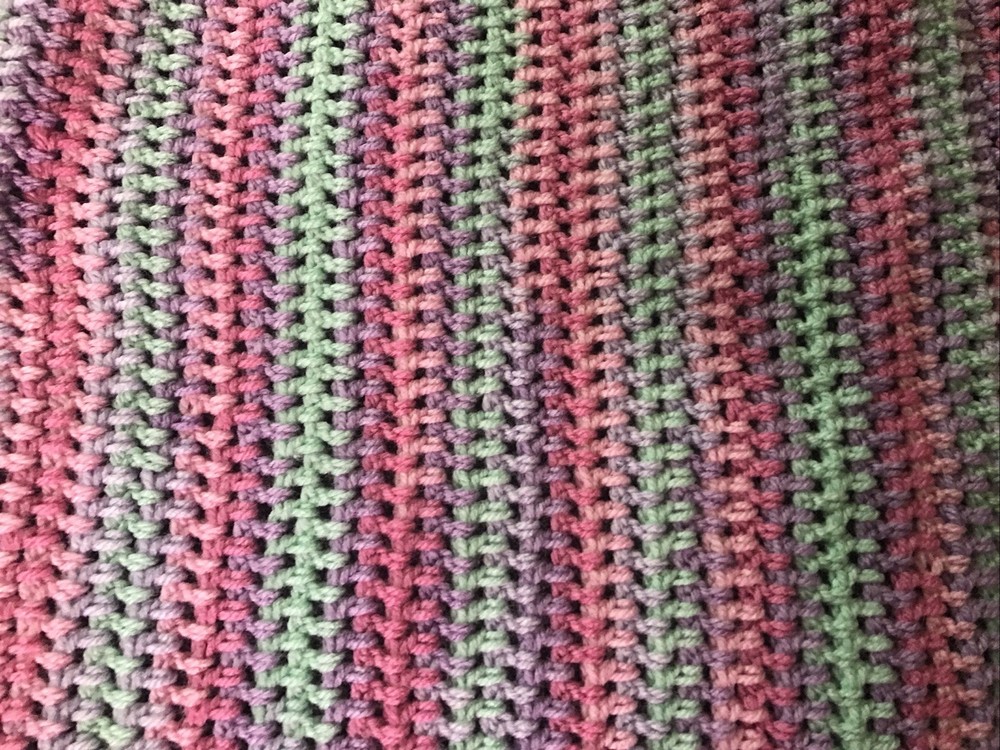 Baby Blanket Afghan Multicolor Stripes