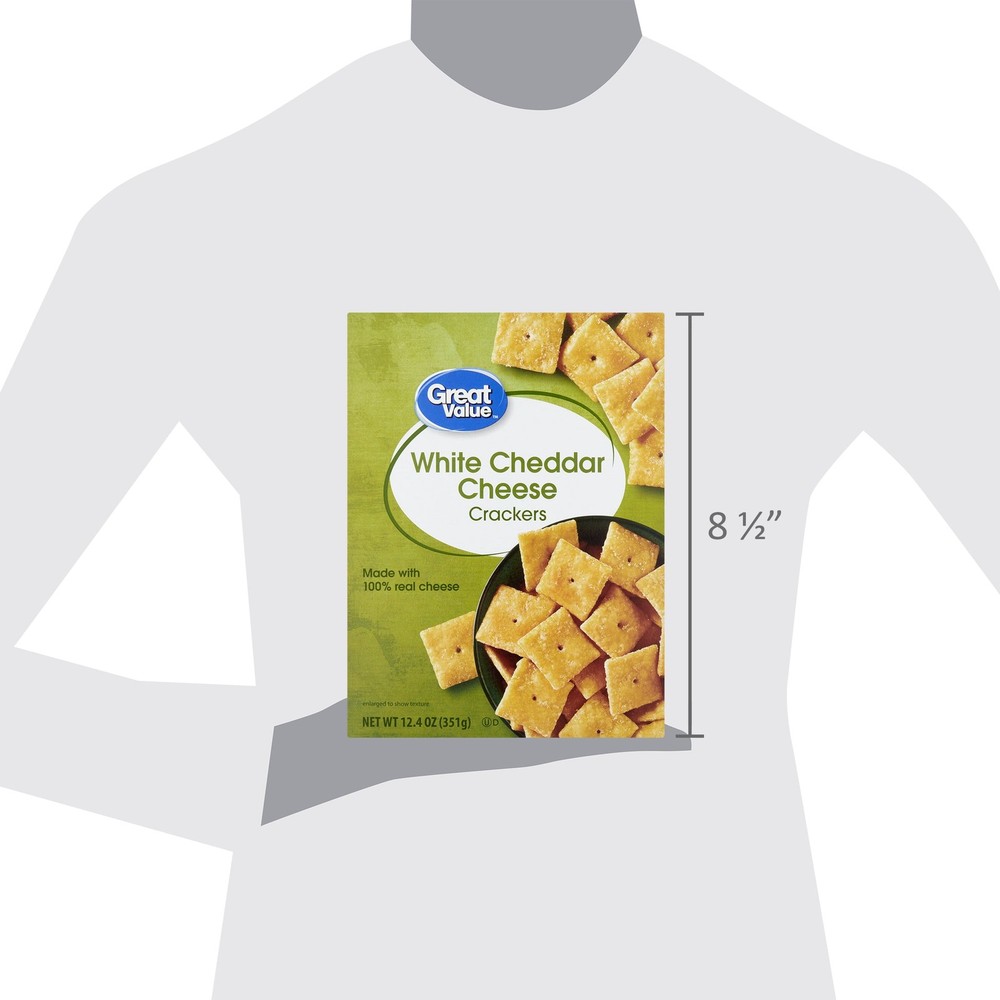 (2 pack) GREAT VALUE 12.4 OZ WHITE CHEDDAR CHEESE CRACKERS