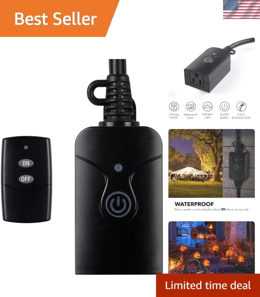 Compact Remote-Controlled Electrical Outlet -  Listed, Voice Search Enabled