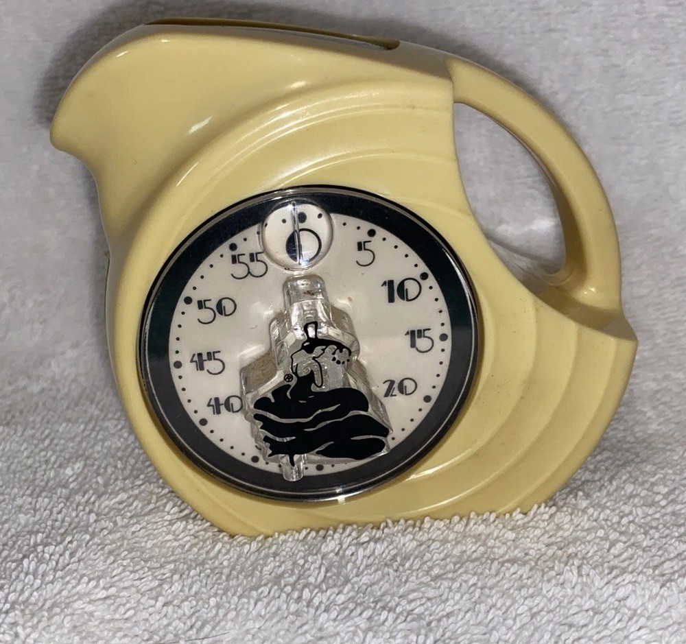Fiesta Kitchen Chef Clock Timer ~  Disc Yellow Disk Pitcher