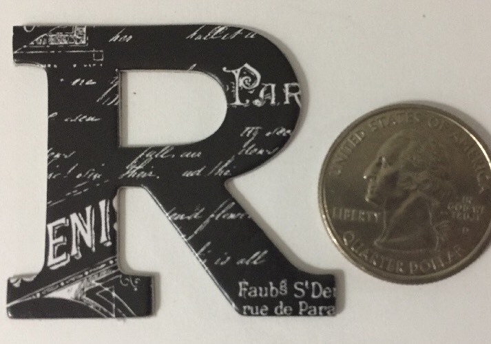 BLACK/GREY PRINTED CHIPBOARD LETTERS(52pc)Alphabet•Upper-Case•Label•Writing•Word