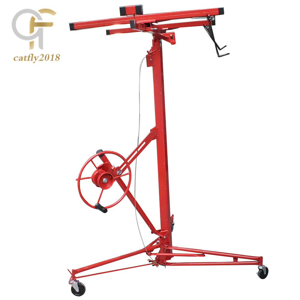 16FT Drywall Lift Plasterboard Panel Rolling Lifter Lockable 150lbs