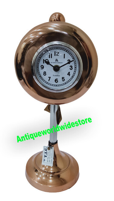 Nautical Desk Decor Table Clock Solid Brass Stand Maritime working table clock