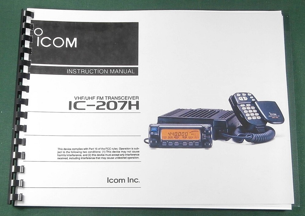 Icom IC-207H Instruction Manual: Comb Bound with Protective Covers!