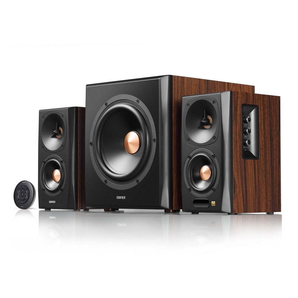 Edifier S360DB Bookshelf Speaker and Subwoofer 2.1 Speaker System Brown
