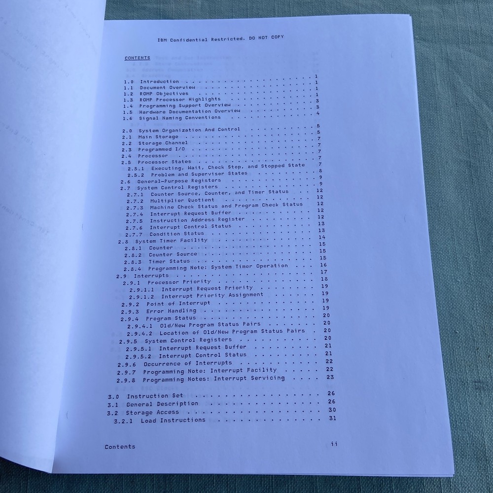IBM ROMP Processor Copy Functional Specification 1983 Vintage Book Manual 32 Bit