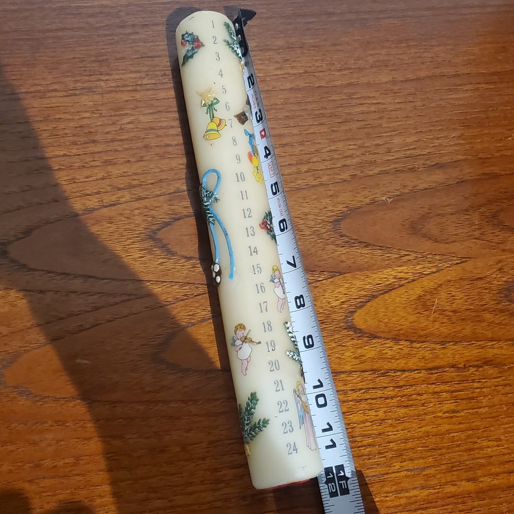 christmas 24 day count down advent candlestick 12" tall
