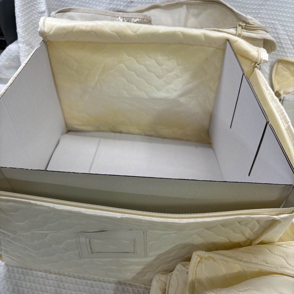 QUILTED STORAGE CASES DISH AND DIVIDER STARTER SET 6PC + Bonus Blanket Case