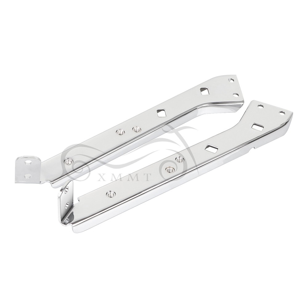 Chrome Left & Right Saddlebag Rail Support Brackets For Harley Touring 1985-2008