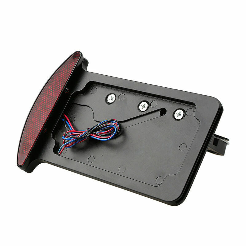 Side Mount License Vertical Plate Holder Bracket Tail Light For Harley Davidson