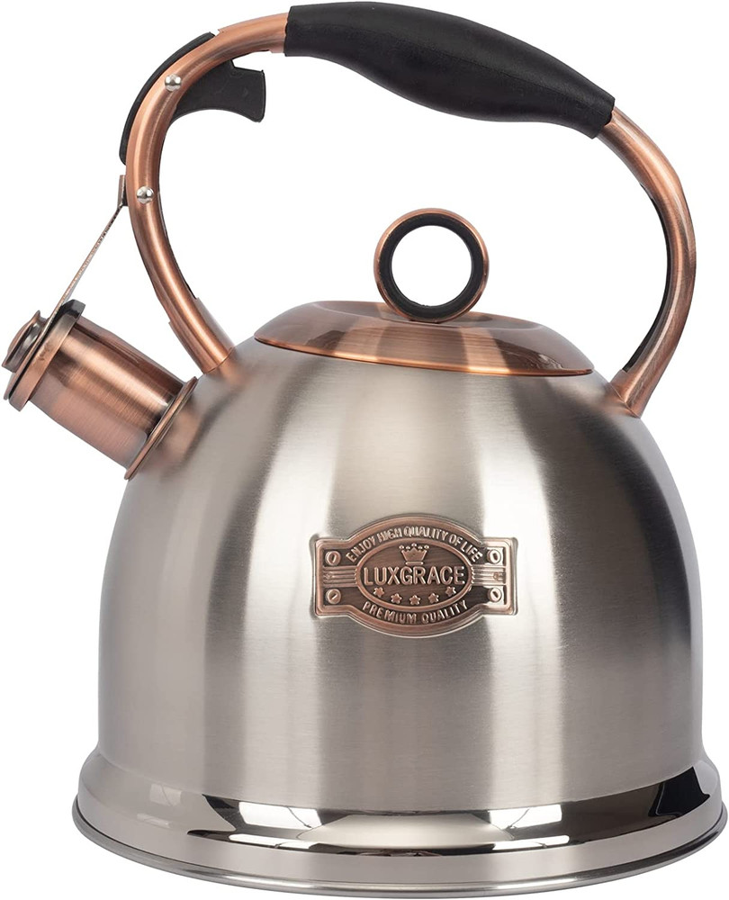 Whistling Stovetop Tea Kettle Food Grade Stainless Steel, Hot Water Fast to Boil