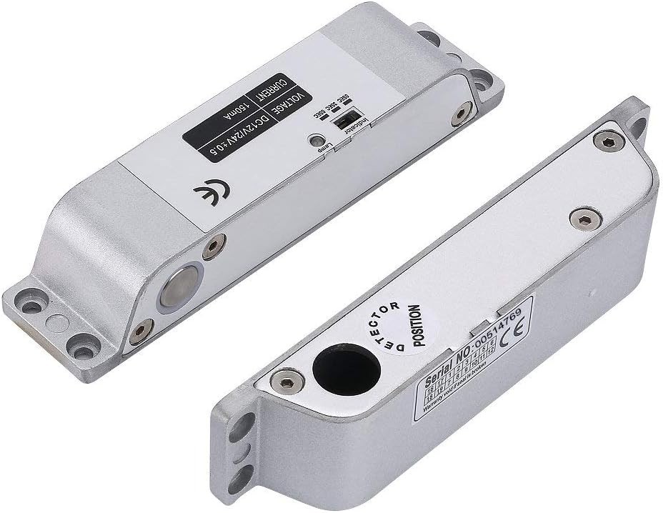 Electric Drop Bolt Lock DC 12V Fail Safe NC Mode Electronic Large, Silver