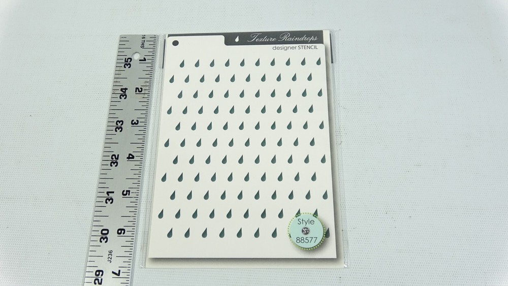 2014 Memory Box Texture Designer Stencil Raindrops 88577