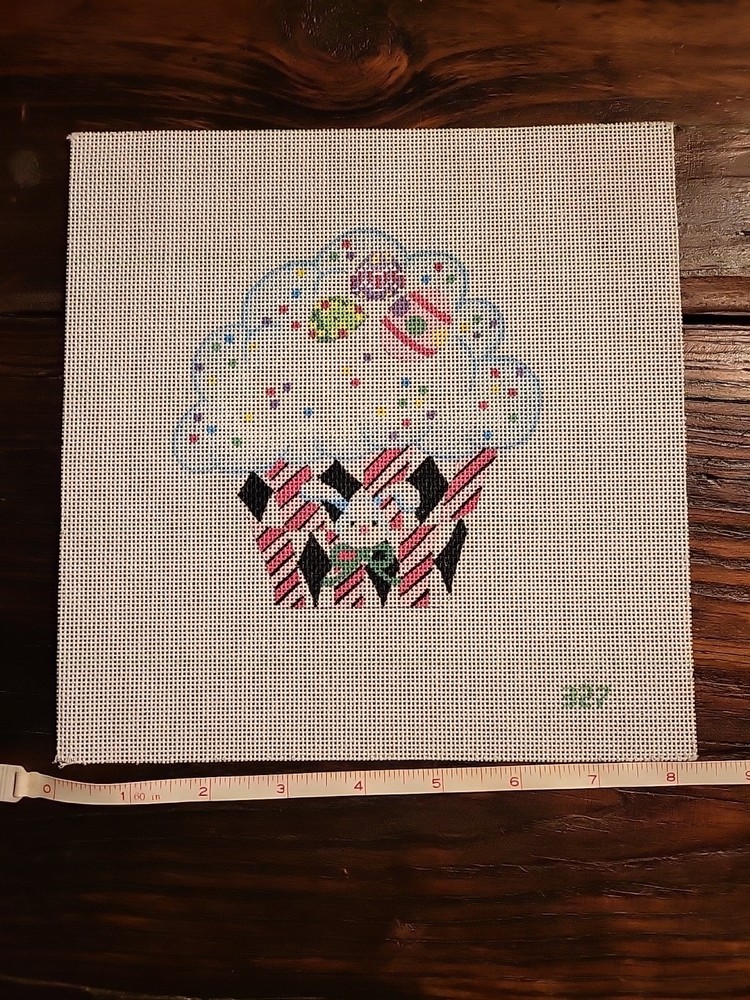Sweet Bunny Easter Cupcake Needlepoint Canvas