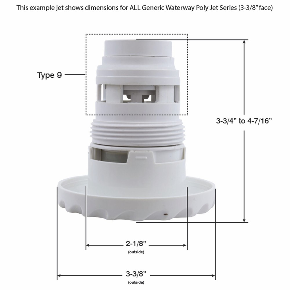 CMP Poly Jet Generic, 3-3/8"fd, Dir, Dlx Scal, White 25591-210-000